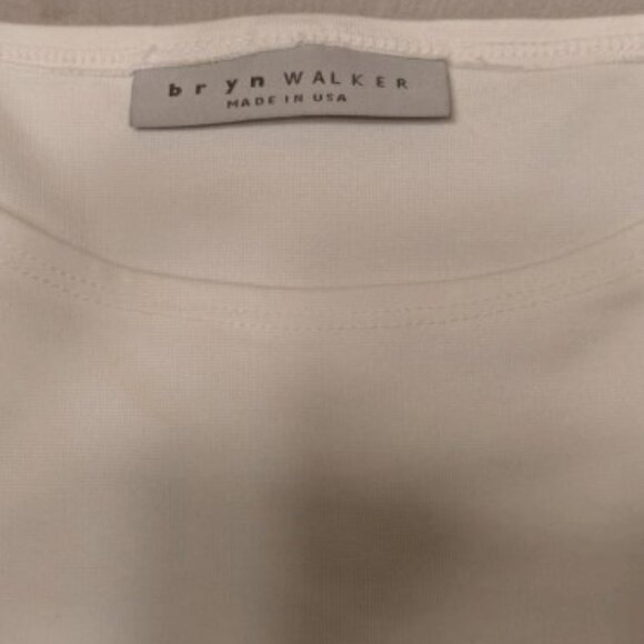 Bryn Walker Top Womens S White Modal Blend Oversized 3/4 Cropped Sleeves Shirt - Picture 3 of 8